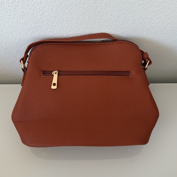 Vegan Leather Brown Crossbody Tassel Bag - Powerhouse Purse - Picture 3 of 9